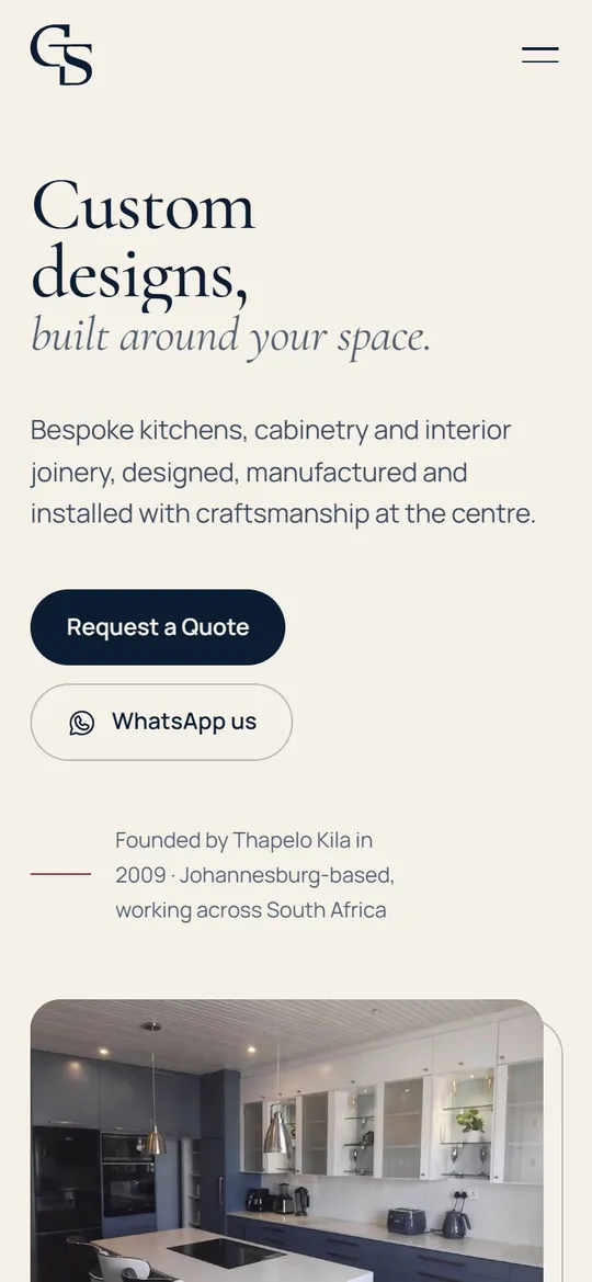 Scrolling the Ground Seed Designs homepage on a phone